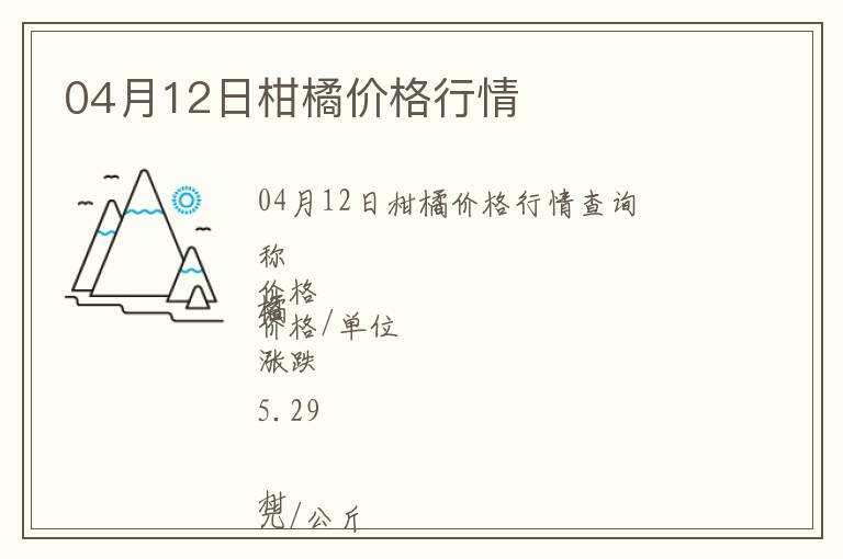 04月12日柑橘價格行情