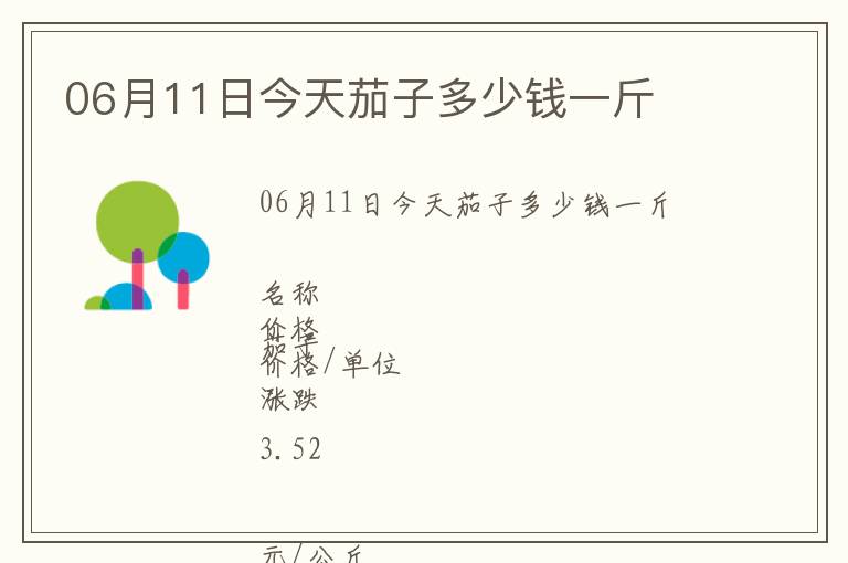 06月11日今天茄子多少錢一斤