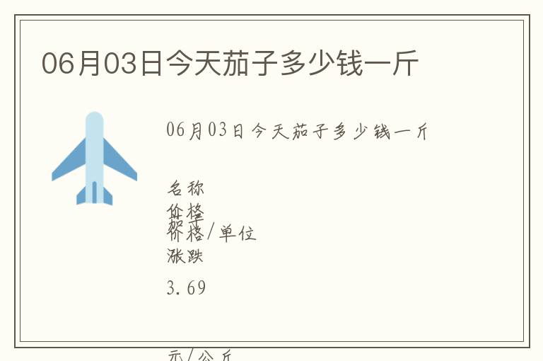 06月03日今天茄子多少錢一斤