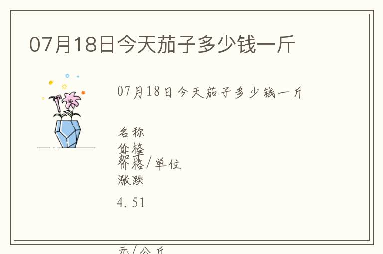07月18日今天茄子多少錢一斤
