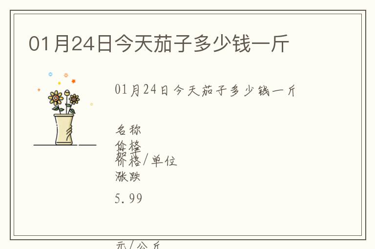 01月24日今天茄子多少錢一斤