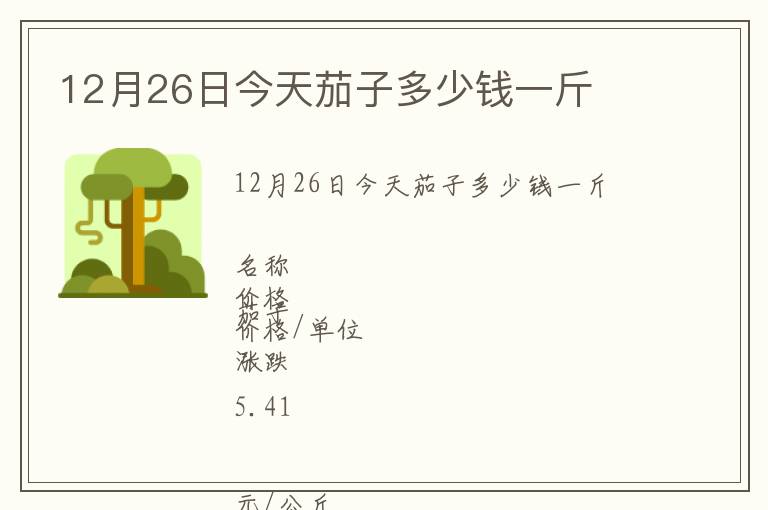 12月26日今天茄子多少錢一斤