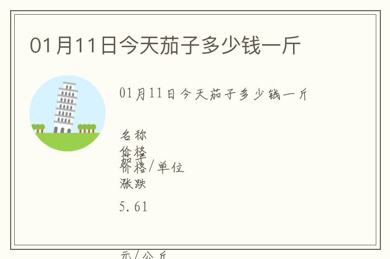 01月11日今天茄子多少錢一斤