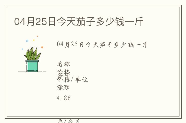 04月25日今天茄子多少錢一斤
