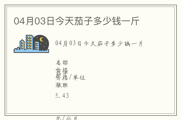 04月03日今天茄子多少錢一斤