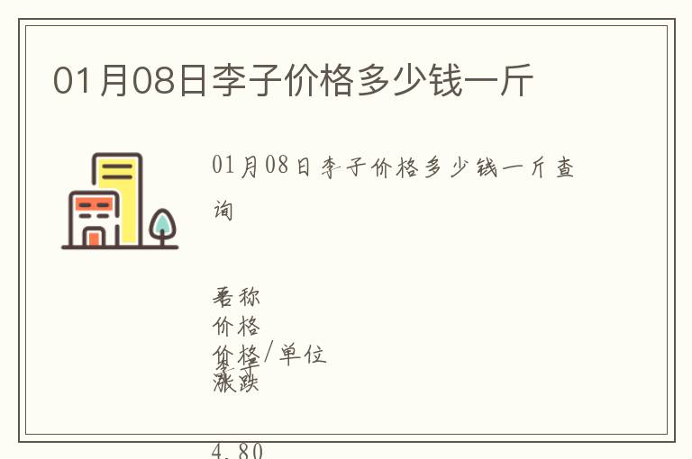01月08日李子價格多少錢一斤