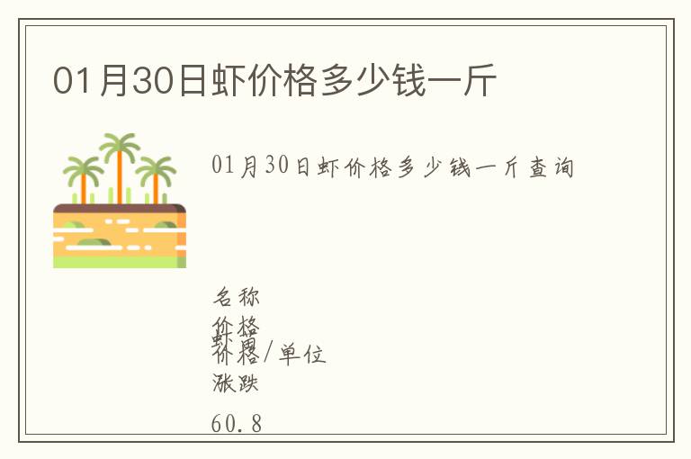01月30日蝦價格多少錢一斤