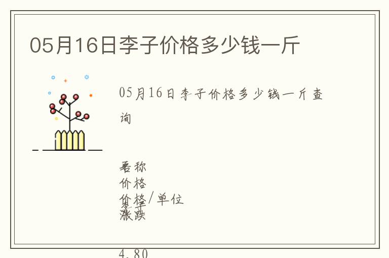 05月16日李子價(jià)格多少錢一斤