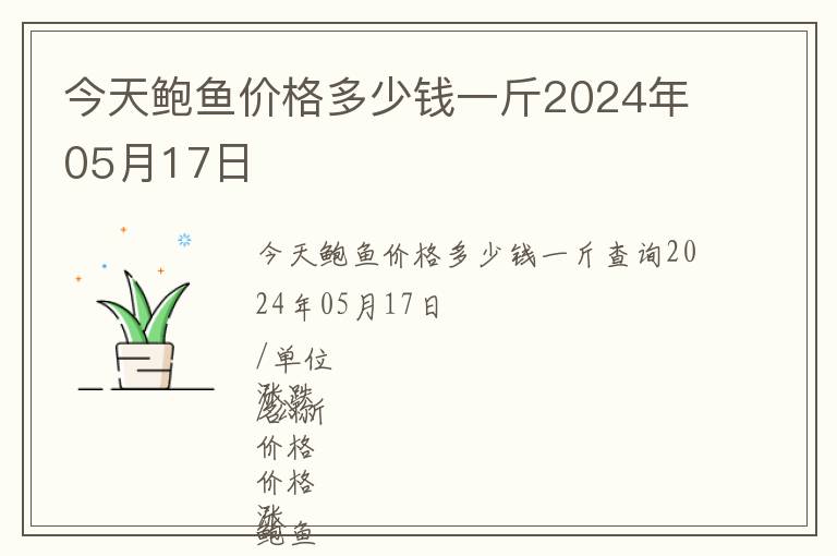 今天鮑魚價格多少錢一斤2024年05月17日