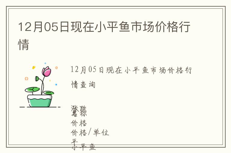 12月05日現在小平魚市場價格行情