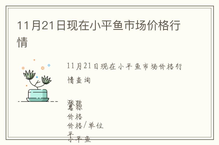 11月21日現在小平魚市場價格行情