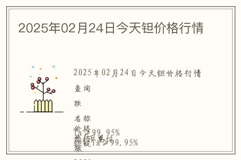 2025年02月24日今天鉭價格行情