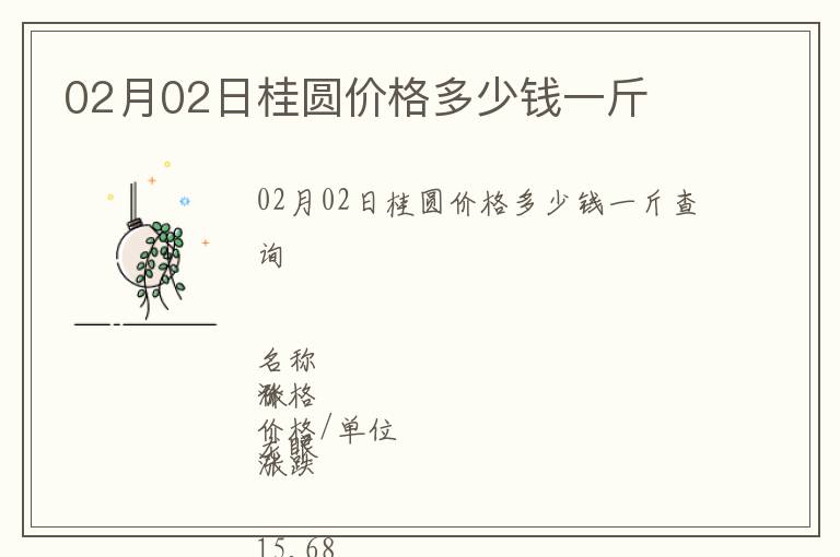 02月02日桂圓價格多少錢一斤