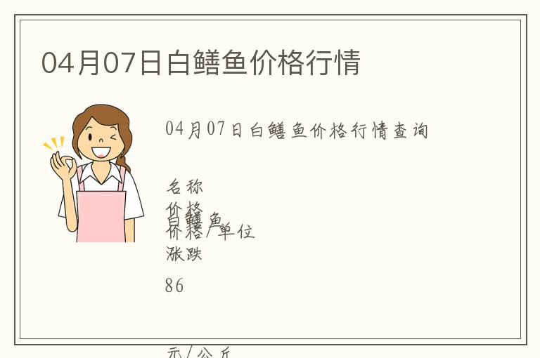 04月07日白鱔魚價格行情