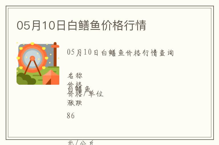 05月10日白鱔魚(yú)價(jià)格行情