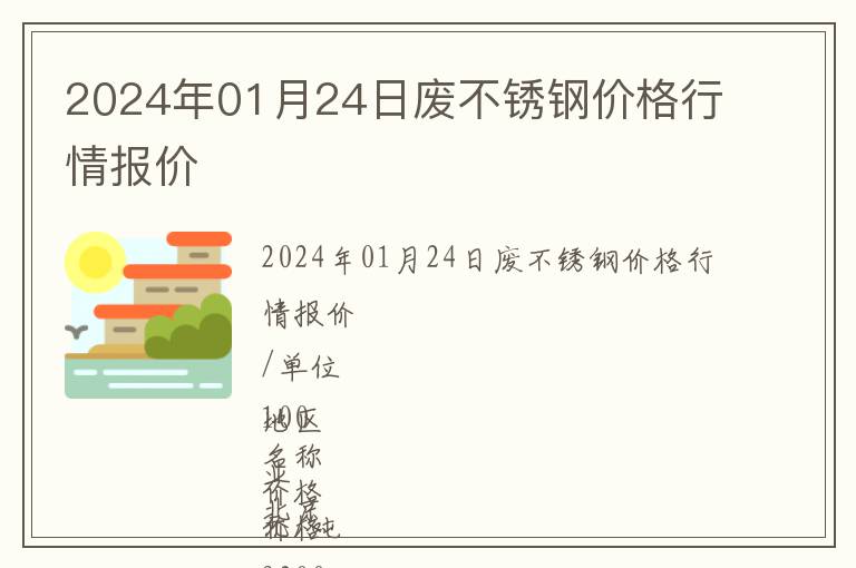 2024年01月24日廢不銹鋼價(jià)格行情報(bào)價(jià)
