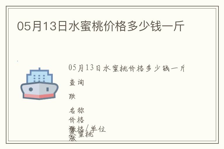 05月13日水蜜桃價格多少錢一斤