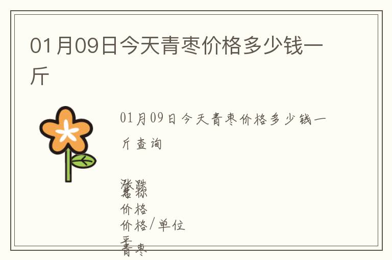 01月09日今天青棗價(jià)格多少錢一斤