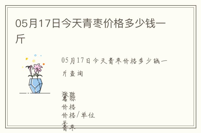 05月17日今天青棗價格多少錢一斤