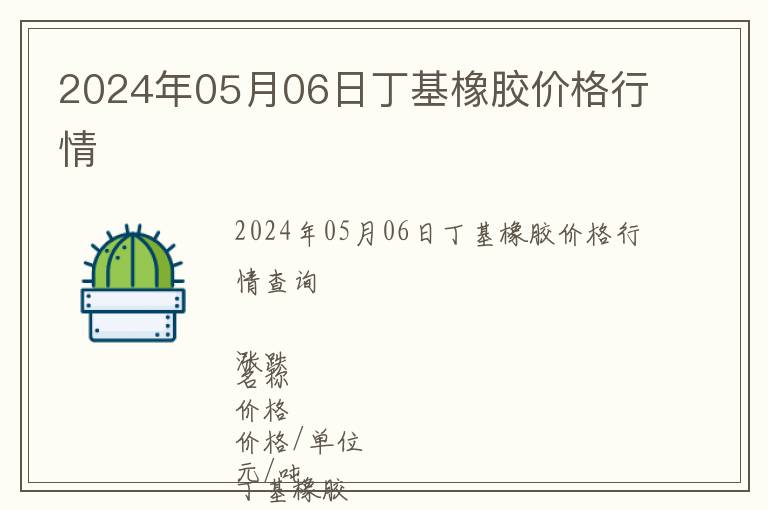 2024年05月06日丁基橡膠價格行情