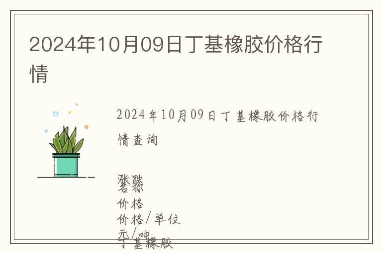 2024年10月09日丁基橡膠價(jià)格行情