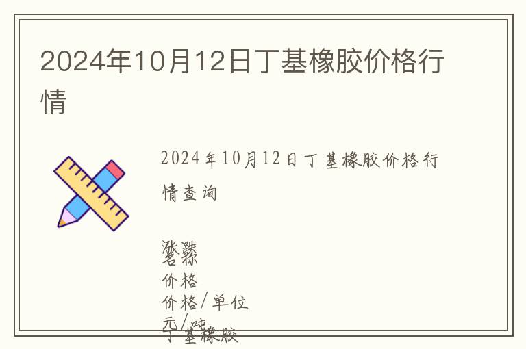2024年10月12日丁基橡膠價格行情