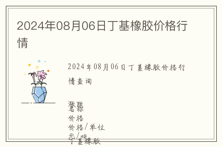 2024年08月06日丁基橡膠價格行情