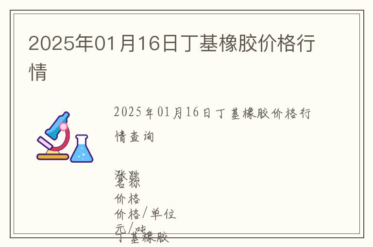 2025年01月16日丁基橡膠價格行情