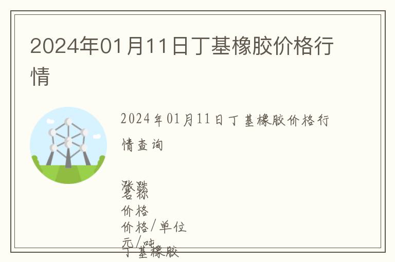 2024年01月11日丁基橡膠價格行情