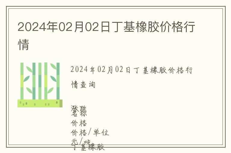 2024年02月02日丁基橡膠價(jià)格行情