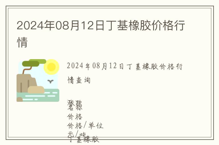 2024年08月12日丁基橡膠價格行情