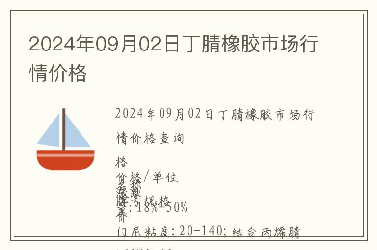 2024年09月02日丁腈橡膠市場行情價格