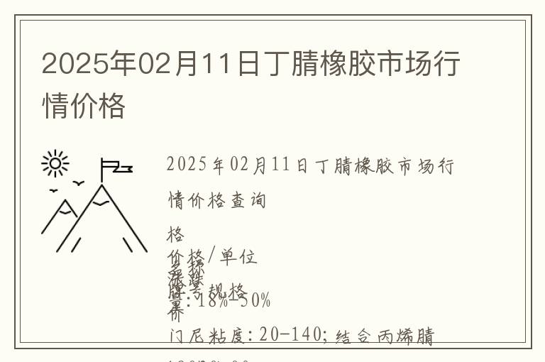 2025年02月11日丁腈橡膠市場行情價格