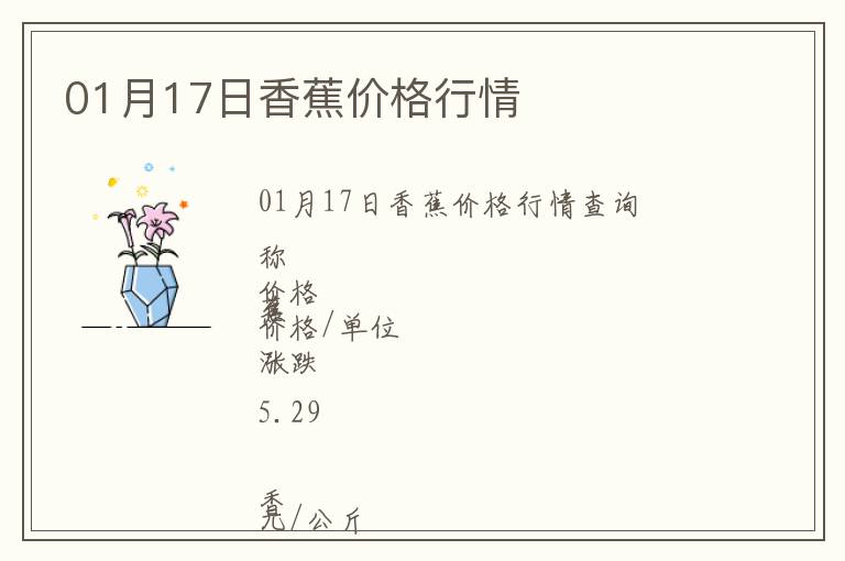 01月17日香蕉價(jià)格行情