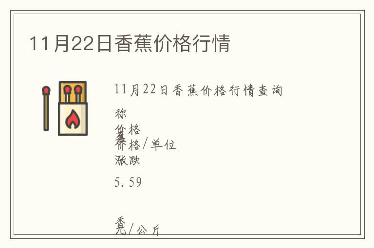 11月22日香蕉價(jià)格行情