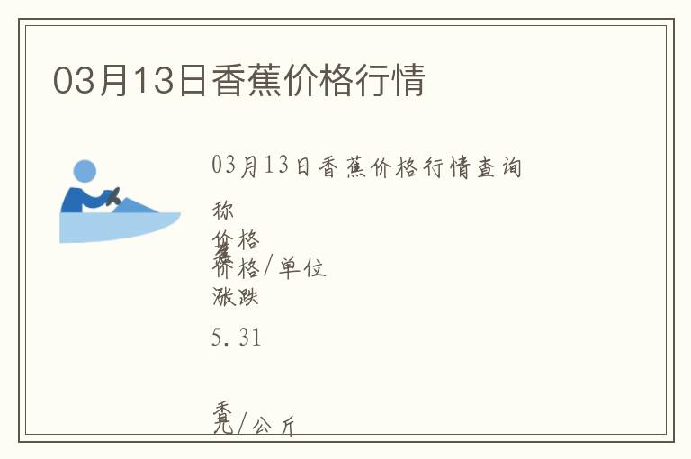 03月13日香蕉價格行情