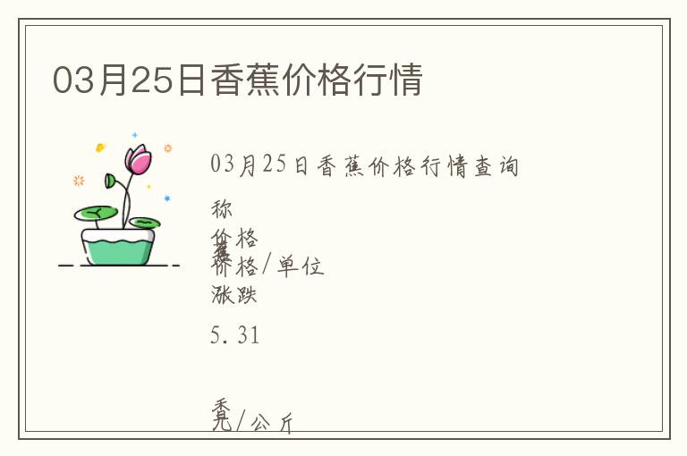 03月25日香蕉價格行情