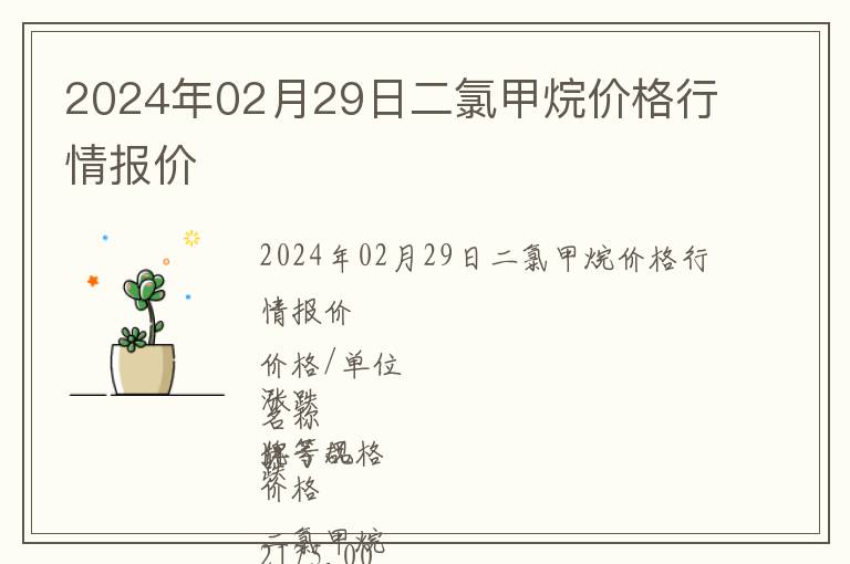 2024年02月29日二氯甲烷價格行情報價