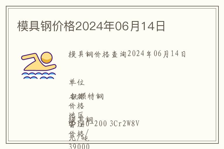模具鋼價格2024年06月14日
