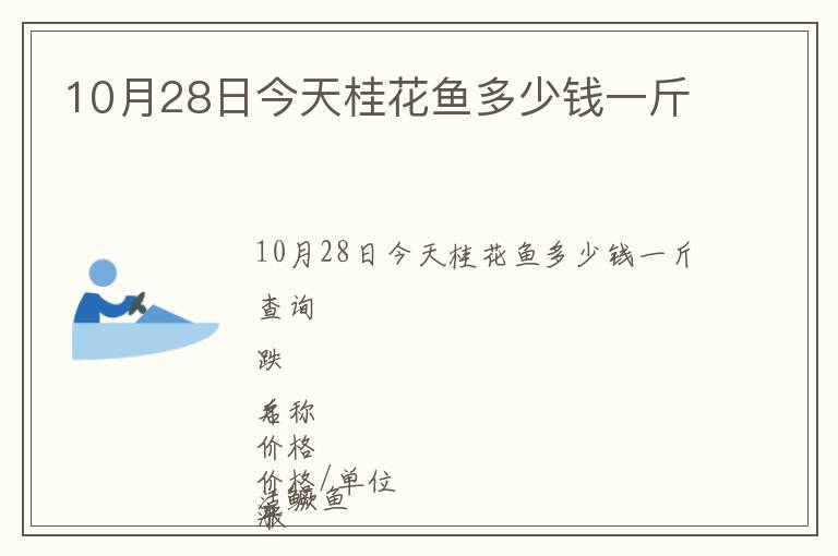 10月28日今天桂花魚多少錢一斤