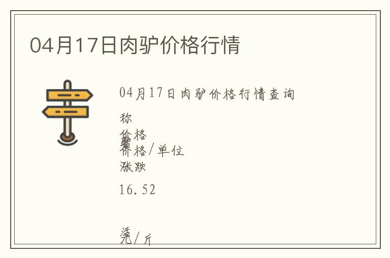04月17日肉驢價(jià)格行情