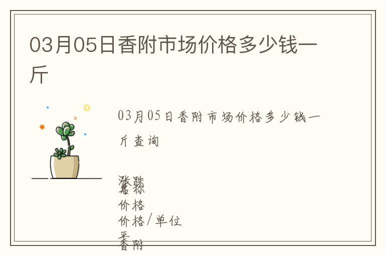 03月05日香附市場價格多少錢一斤