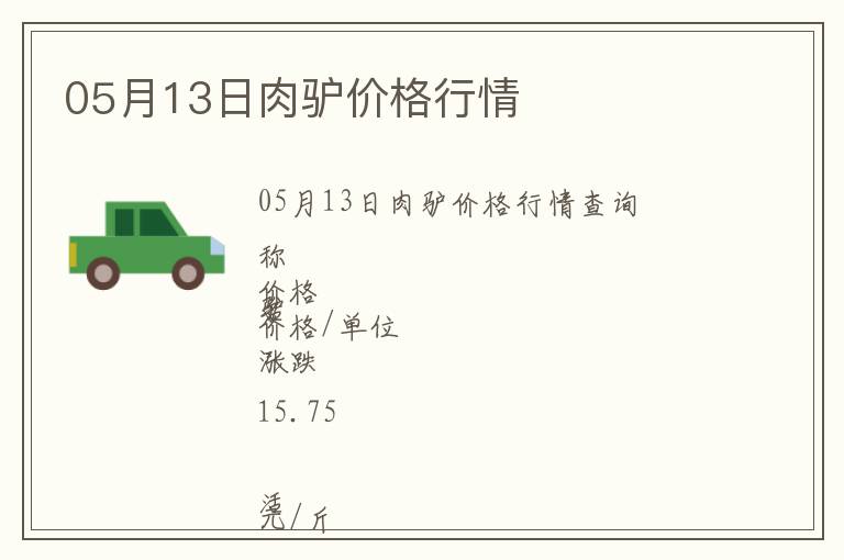 05月13日肉驢價格行情