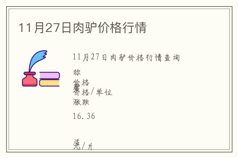 11月27日肉驢價格行情