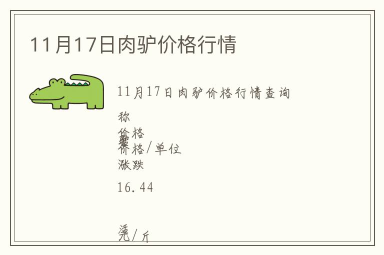 11月17日肉驢價格行情