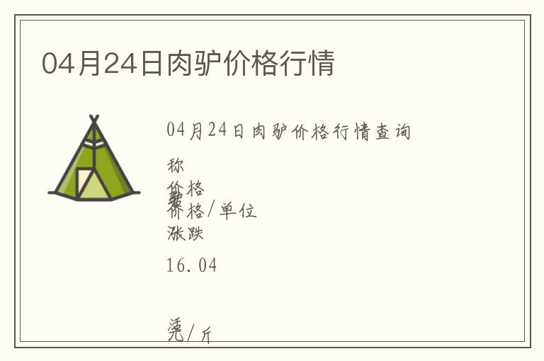 04月24日肉驢價格行情