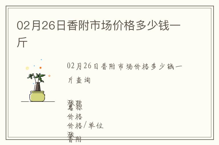 02月26日香附市場價格多少錢一斤