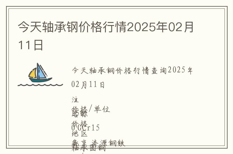 今天軸承鋼價格行情2025年02月11日
