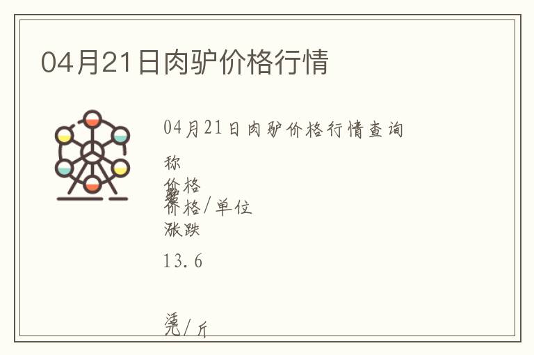 04月21日肉驢價格行情
