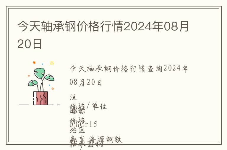 今天軸承鋼價(jià)格行情2024年08月20日